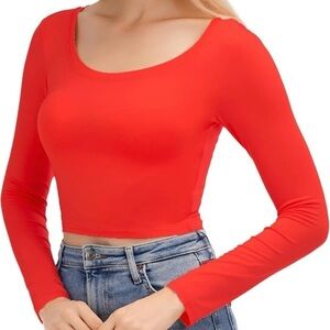 Artivaly Cropped Long Sleeved Crewneck T Shirt Womens Size M